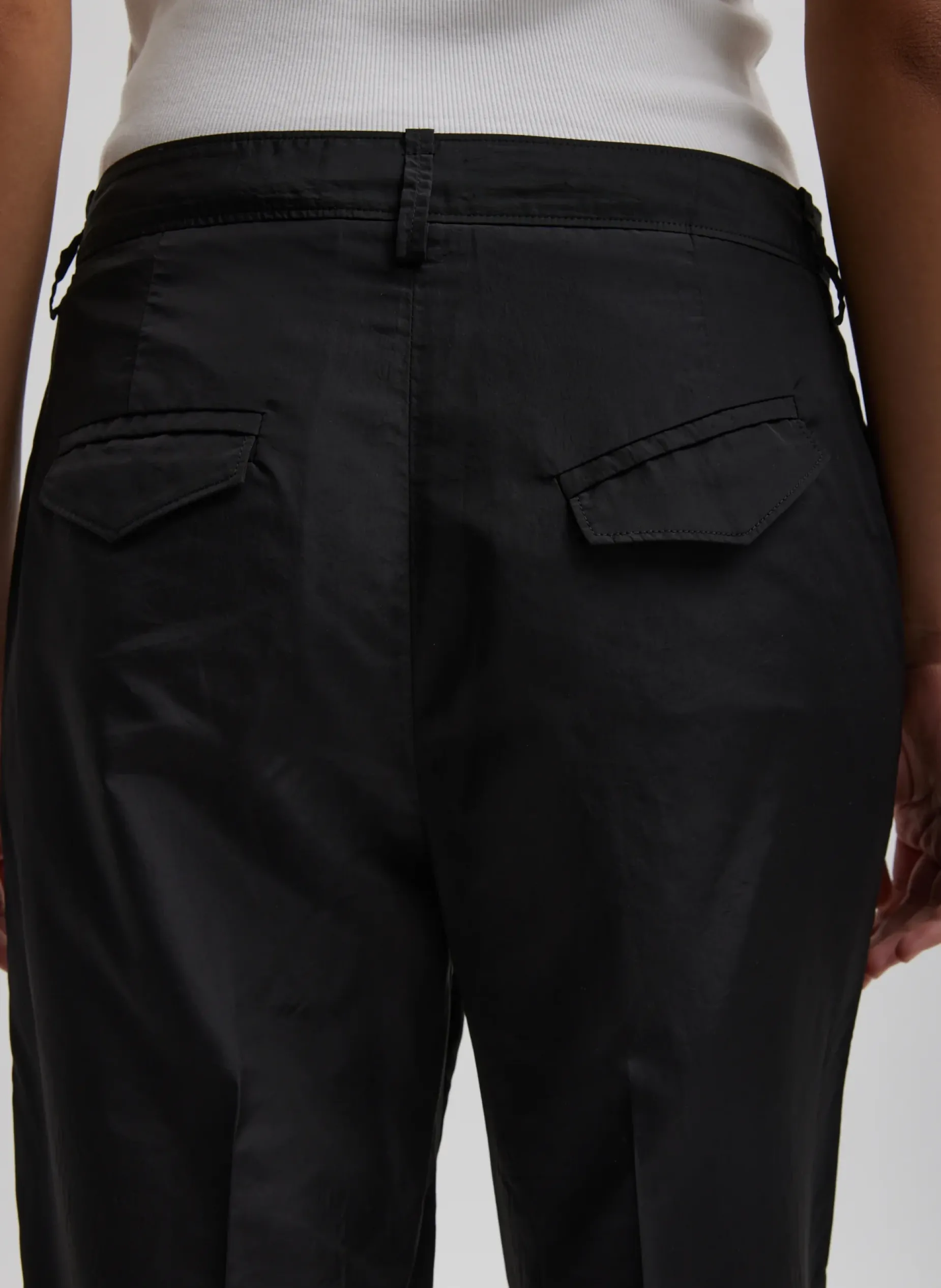Suits|Pants & Shorts>Tibi Silk Nylon Straight Leg Trouser Black