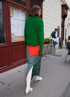 Knitwear & Sweatshirts>Tibi Soft Mohair Crewneck Easy Pullover Grass
