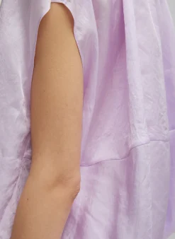 Tops>Tibi Spring Acetate Shirred Neck Circular Top Pale Lavender
