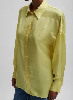Tops>Tibi Spring Acetate Shirt With Cocoon Back Yellow