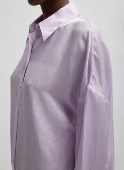 Tops>Tibi Spring Acetate Shirt With Cocoon Back Pale Lavender