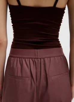Tops>Tibi Stretch Light Weight Tech Knit Shirred Cami Brown