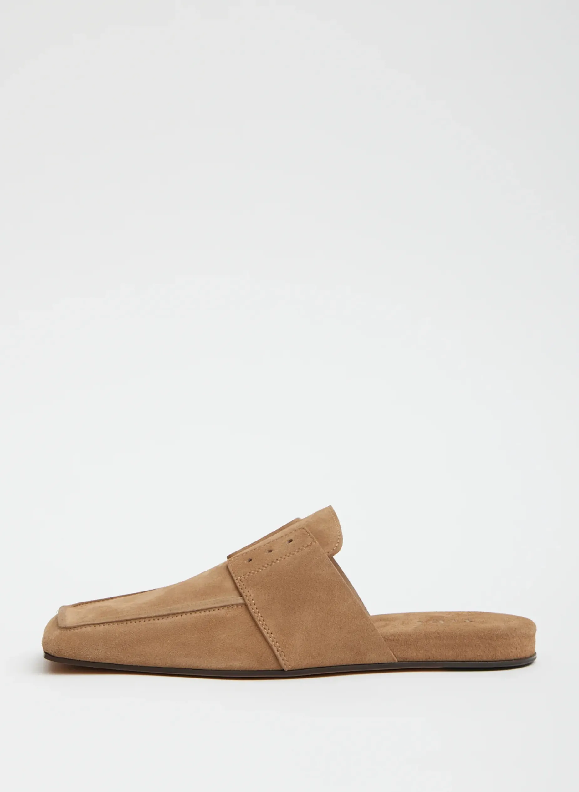 Flats>Tibi Suede Granger Slide Tan