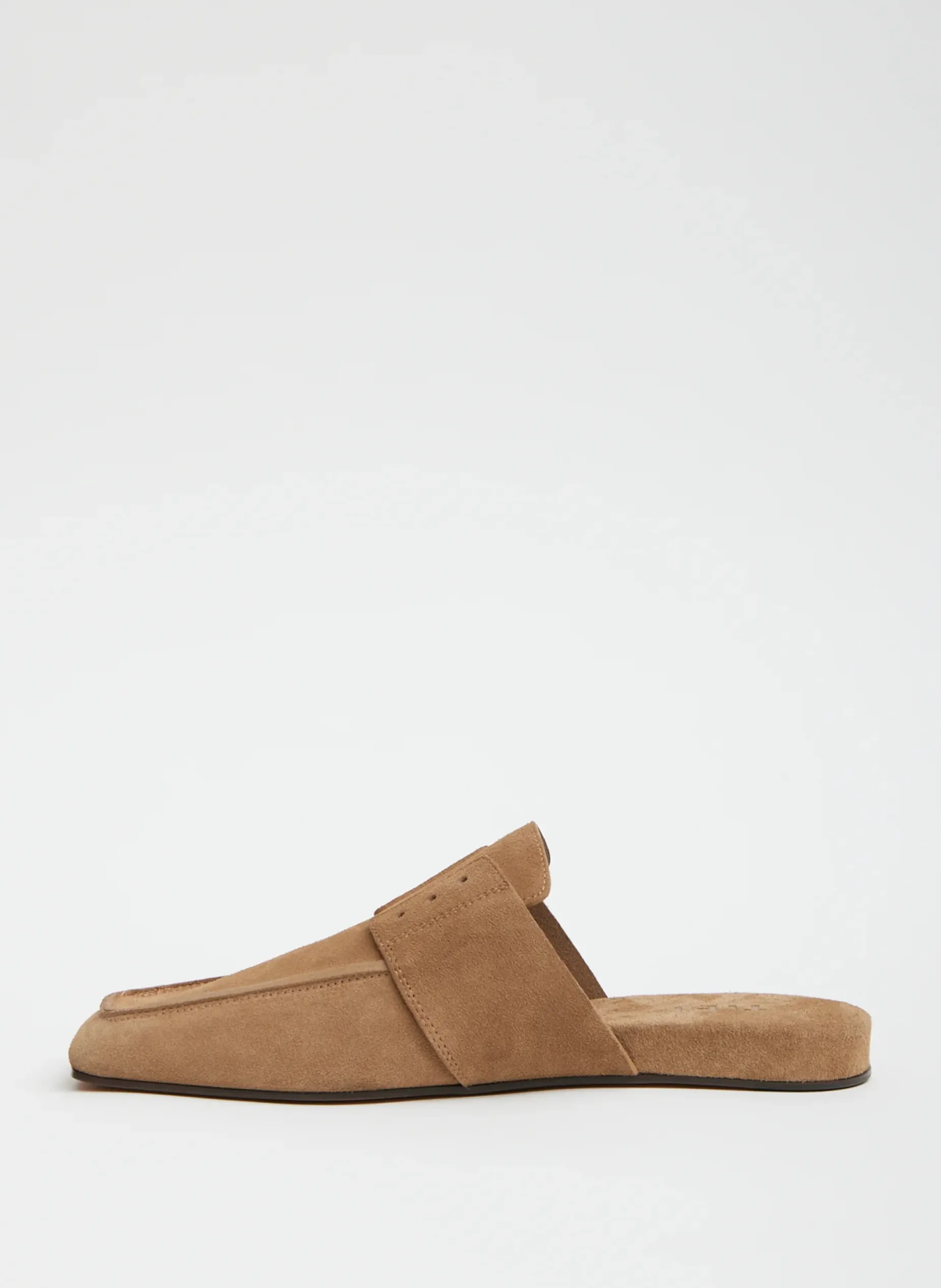 Flats>Tibi Suede Granger Slide Tan