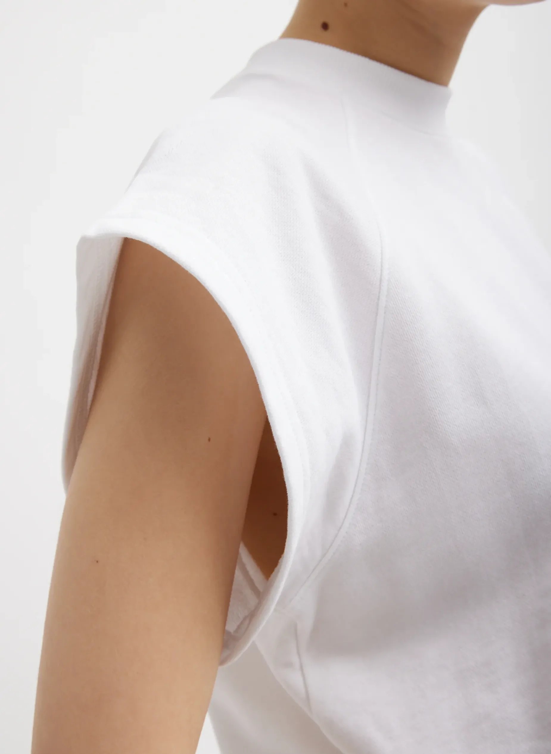 Leisure Sets|Tops>Tibi Summer Sweatshirting Sleeveless Easy Top White