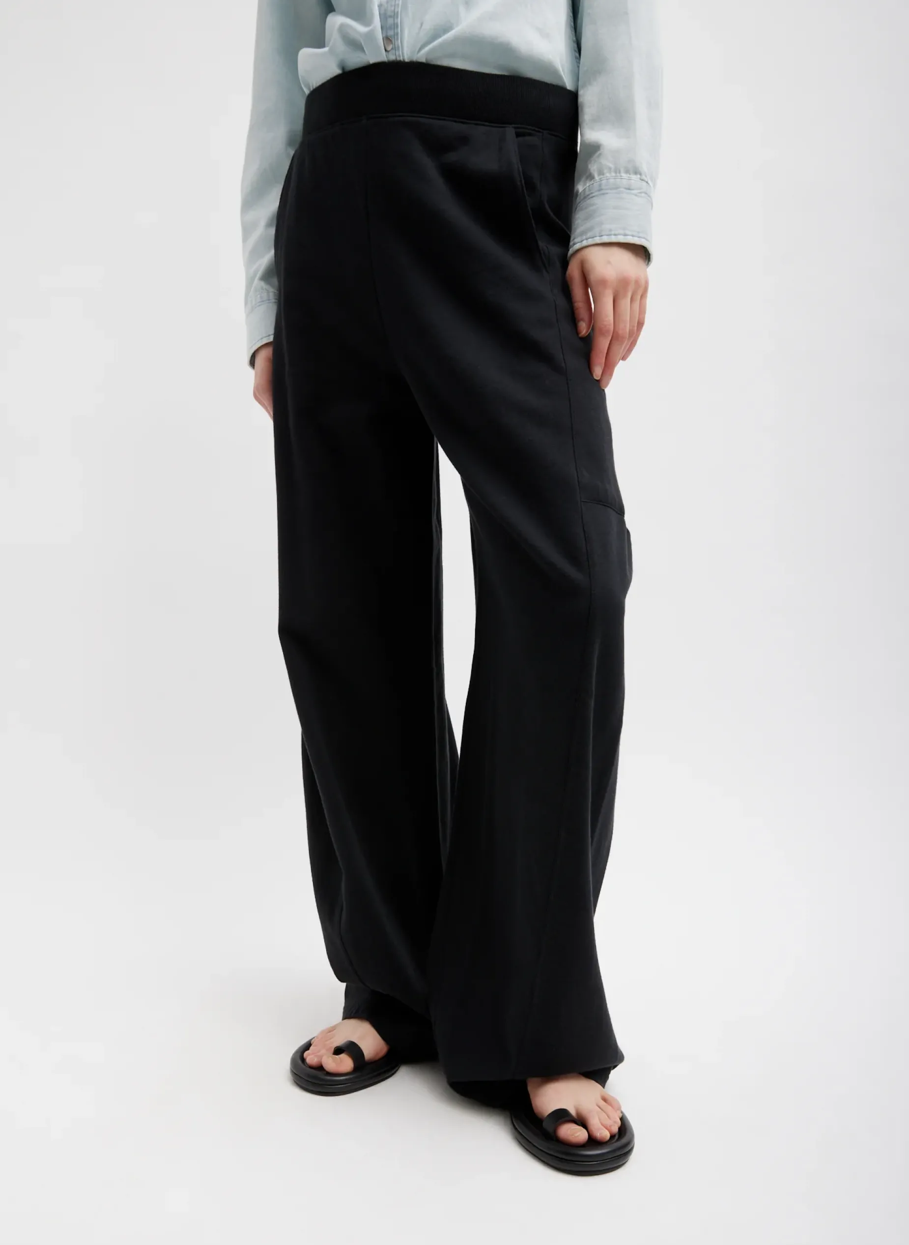 Leisure Sets|Pants & Shorts>Tibi Summer Sweatshirting Winslow Pant Black