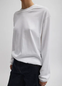 Knitwear & Sweatshirts|Fundamentals - WOFs>Tibi Super Fine Gauge Perfect Men's Pullover White