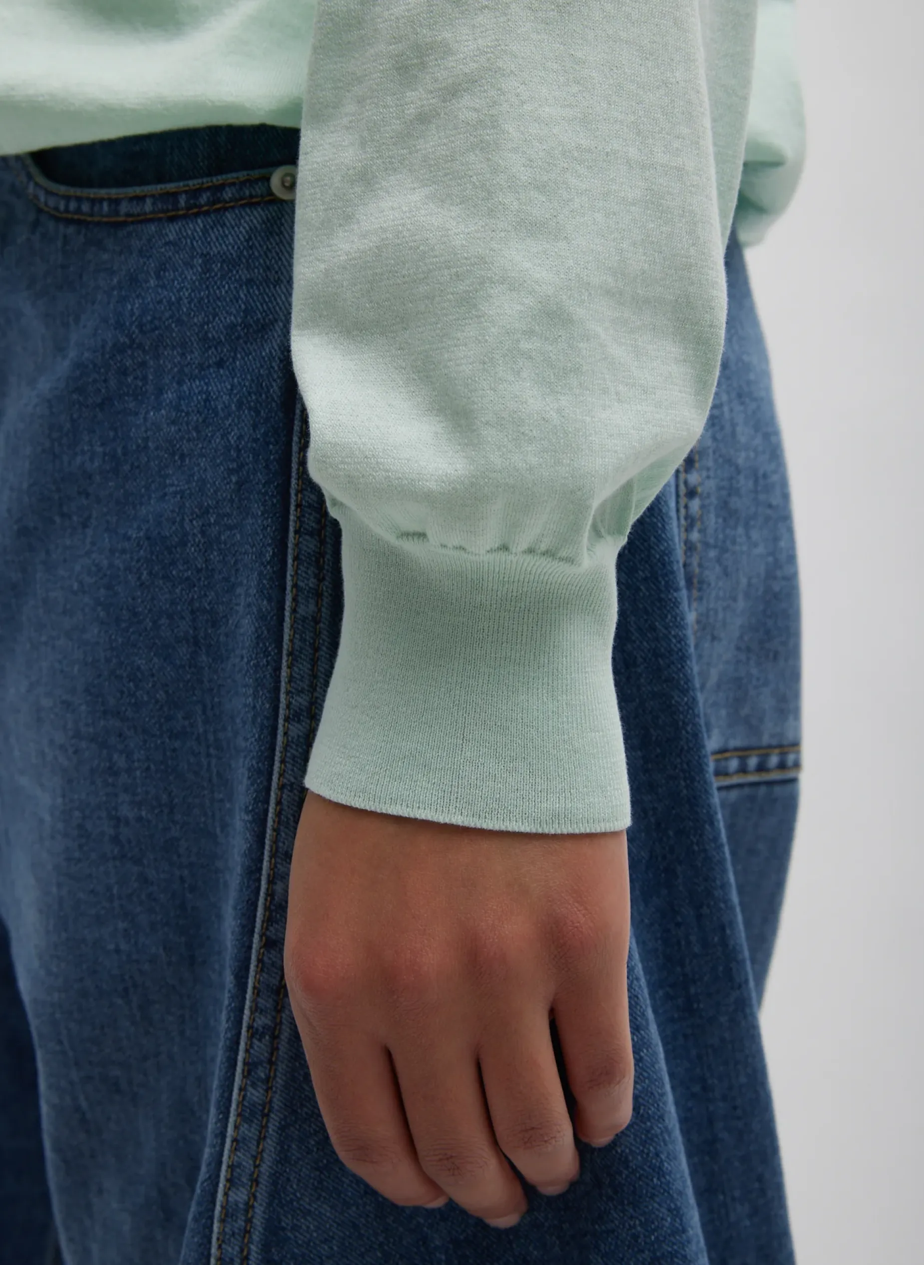 Knitwear & Sweatshirts|Fundamentals - WOFs>Tibi Super Fine Gauge Perfect Men's Pullover Pale Mint