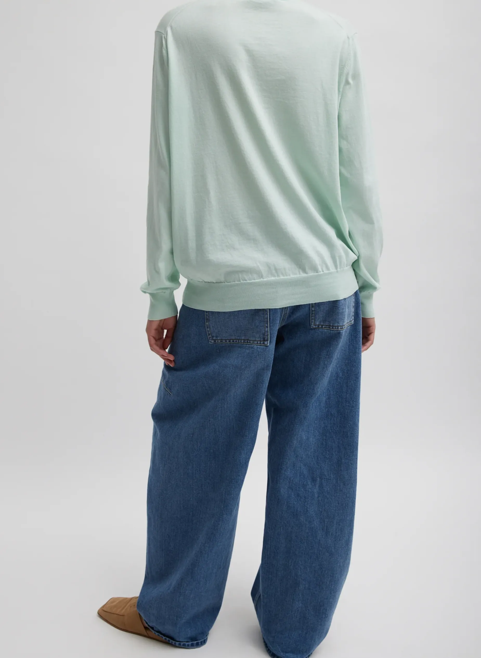 Knitwear & Sweatshirts|Fundamentals - WOFs>Tibi Super Fine Gauge Perfect Men's Pullover Pale Mint