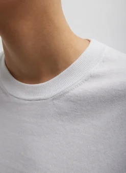 Knitwear & Sweatshirts|Fundamentals - WOFs>Tibi Super Fine Gauge Perfect Short Sleeve Men's Pullover White