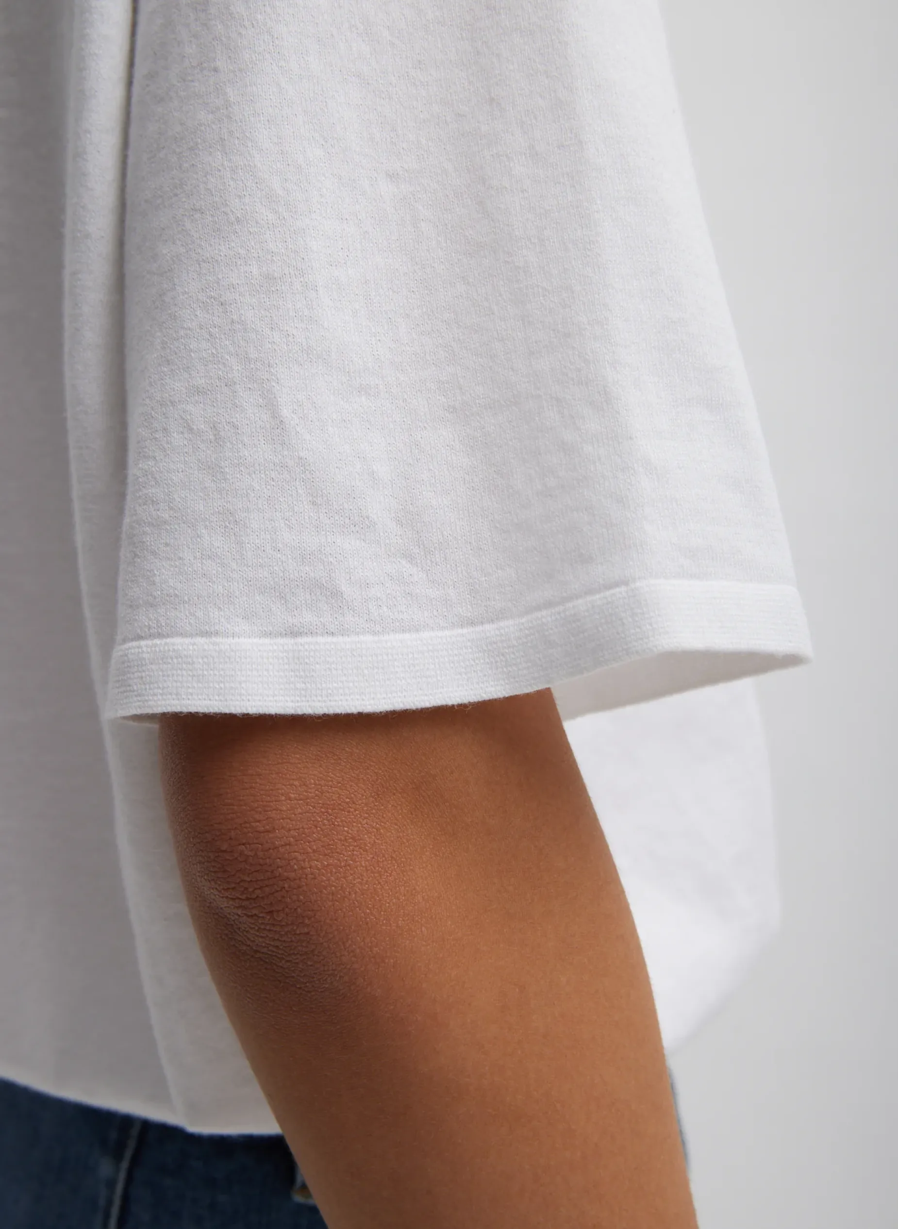 Knitwear & Sweatshirts|Fundamentals - WOFs>Tibi Super Fine Gauge Perfect Short Sleeve Men's Pullover White