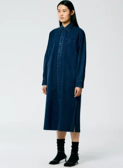 Denim|Dresses>Tibi Tencel Cotton Shirtdress Blue