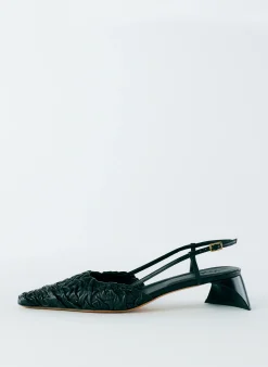 Heels>Tibi Textured Victor Slingback Black