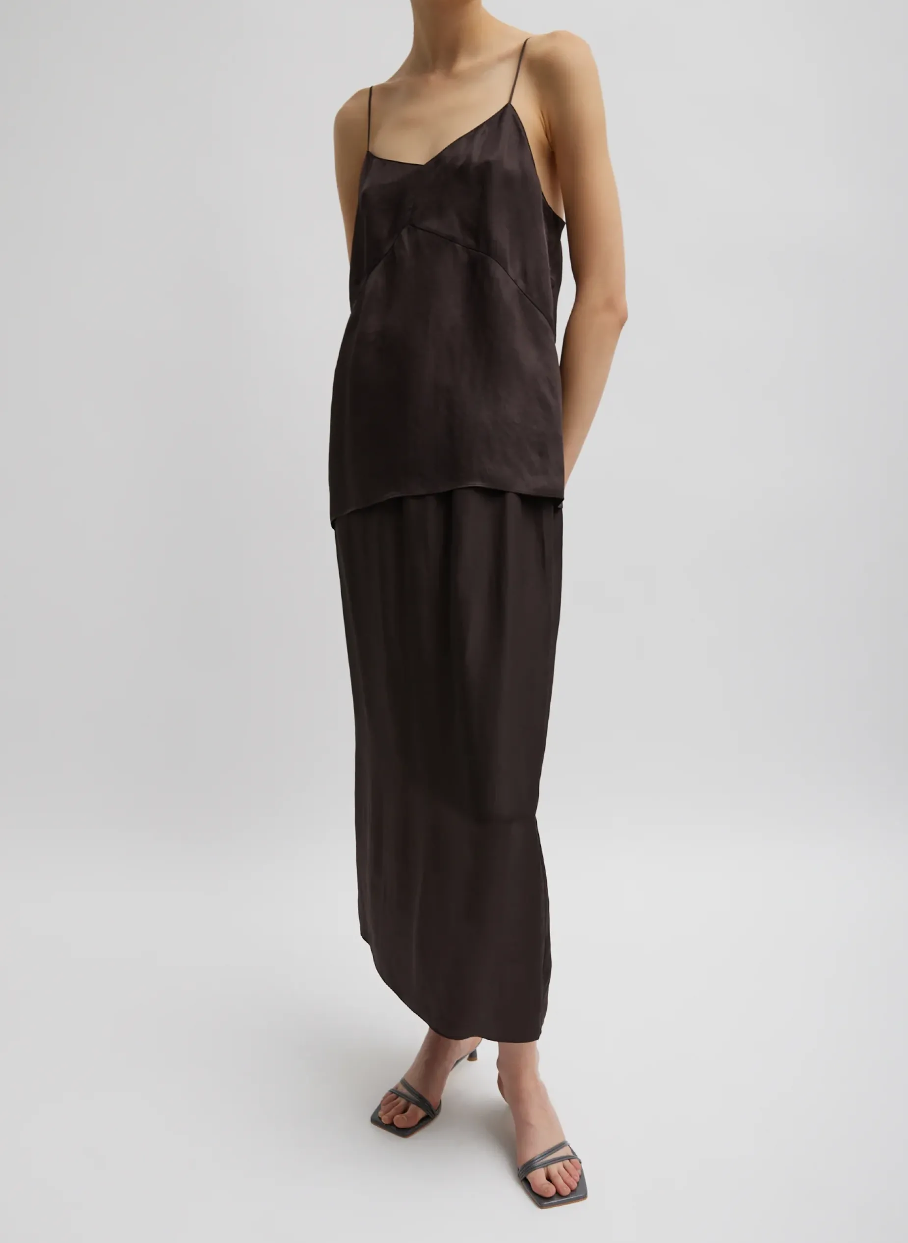 Tops|Fundamentals - WOFs>Tibi The Slip Cami Brown