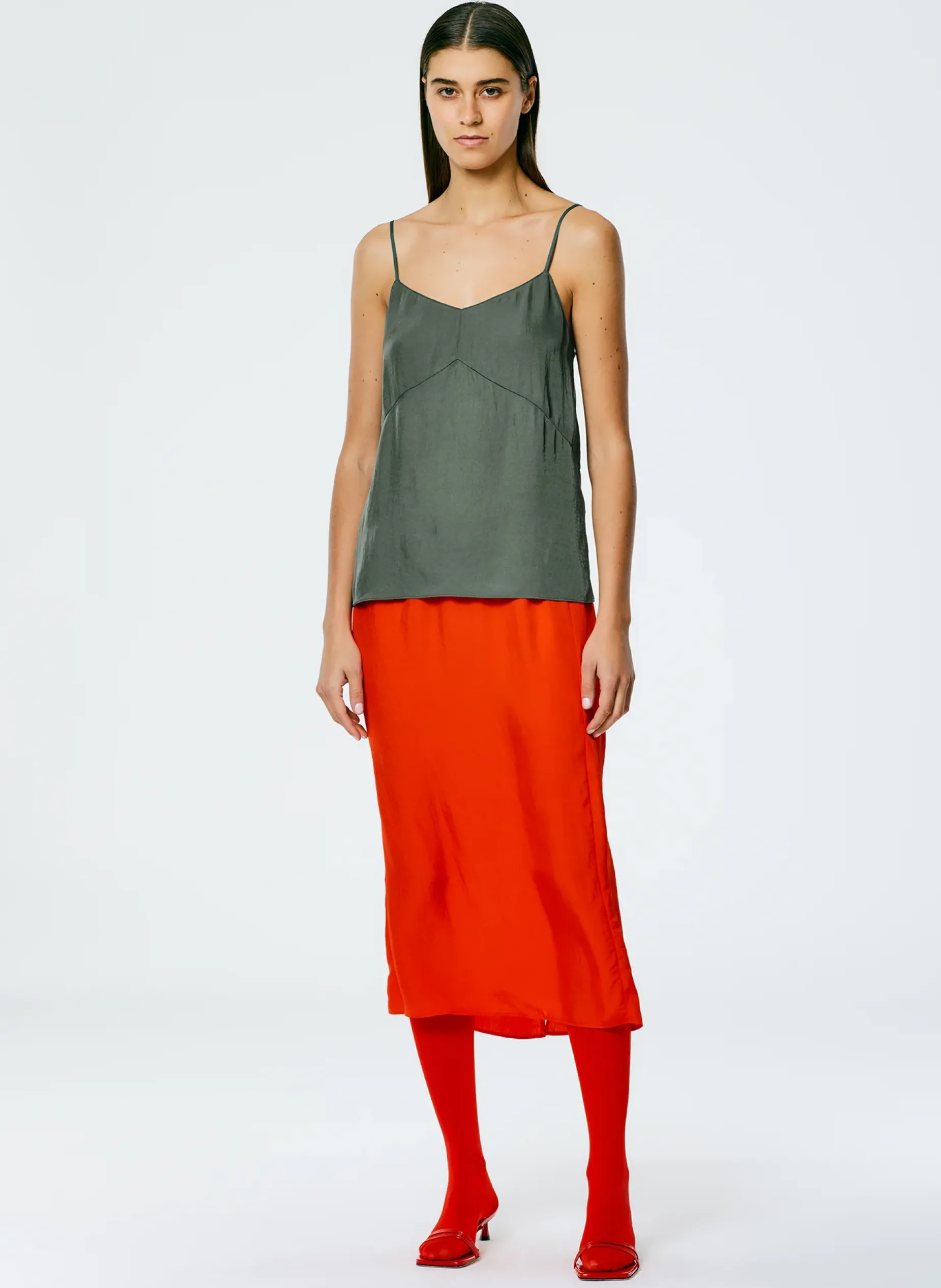 Skirts>Tibi The Slip Skirt Red