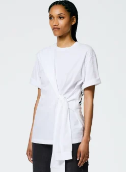 Knitwear & Sweatshirts|Tops>Tibi Tie T-Shirt White