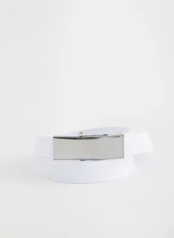 Belts>Tibi Tobian Webbing Belt White