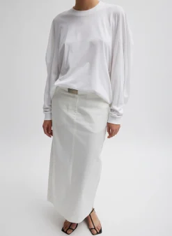 Belts>Tibi Tobian Webbing Belt White