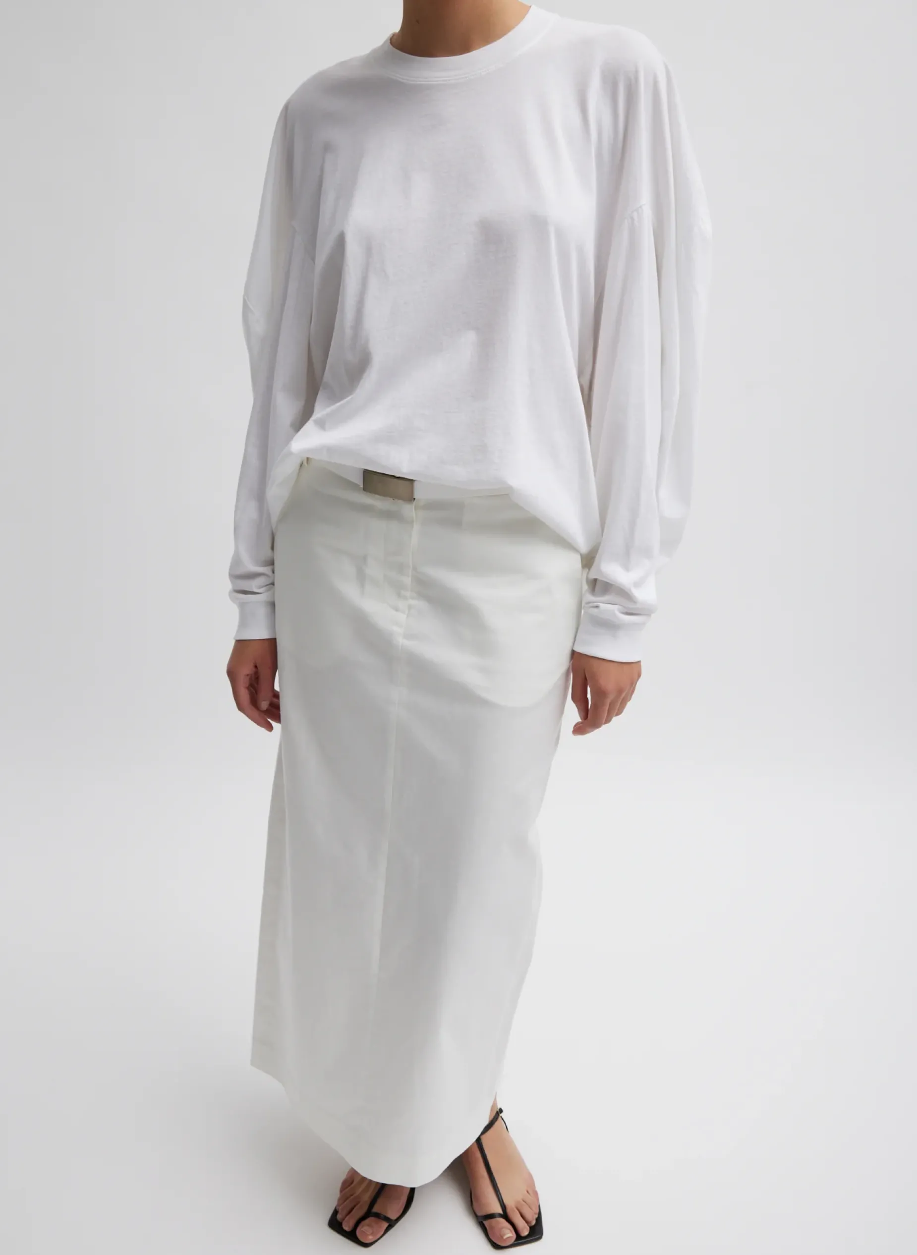 Belts>Tibi Tobian Webbing Belt White