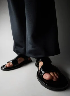 Sandals>Tibi Tom Naplack Sandal Black