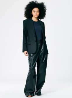 Suits|Jackets & Outerwear>Tibi Tropical Wool Cutout Sleeve Marlon Blazer Black