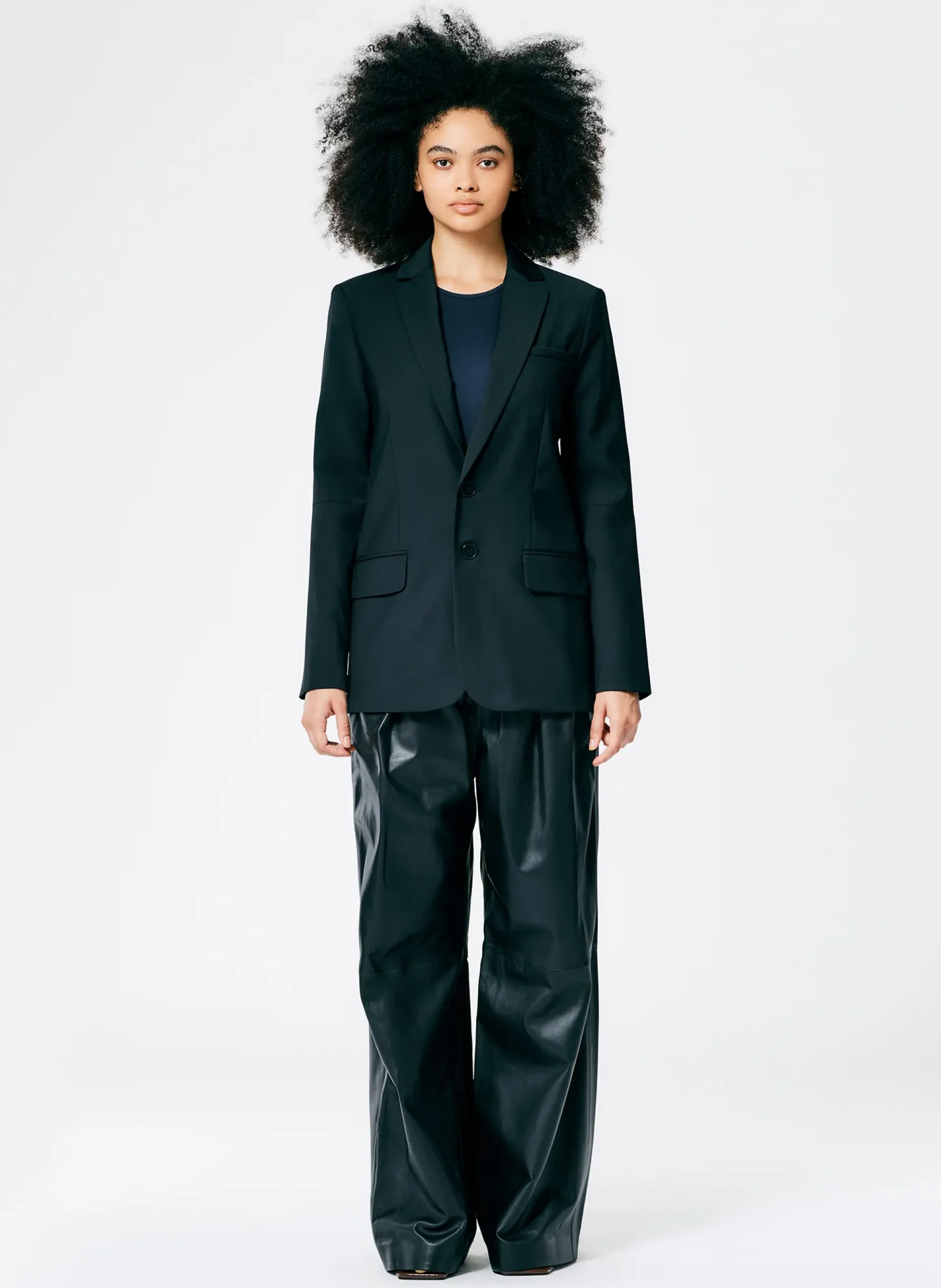 Suits|Jackets & Outerwear>Tibi Tropical Wool Cutout Sleeve Marlon Blazer Black