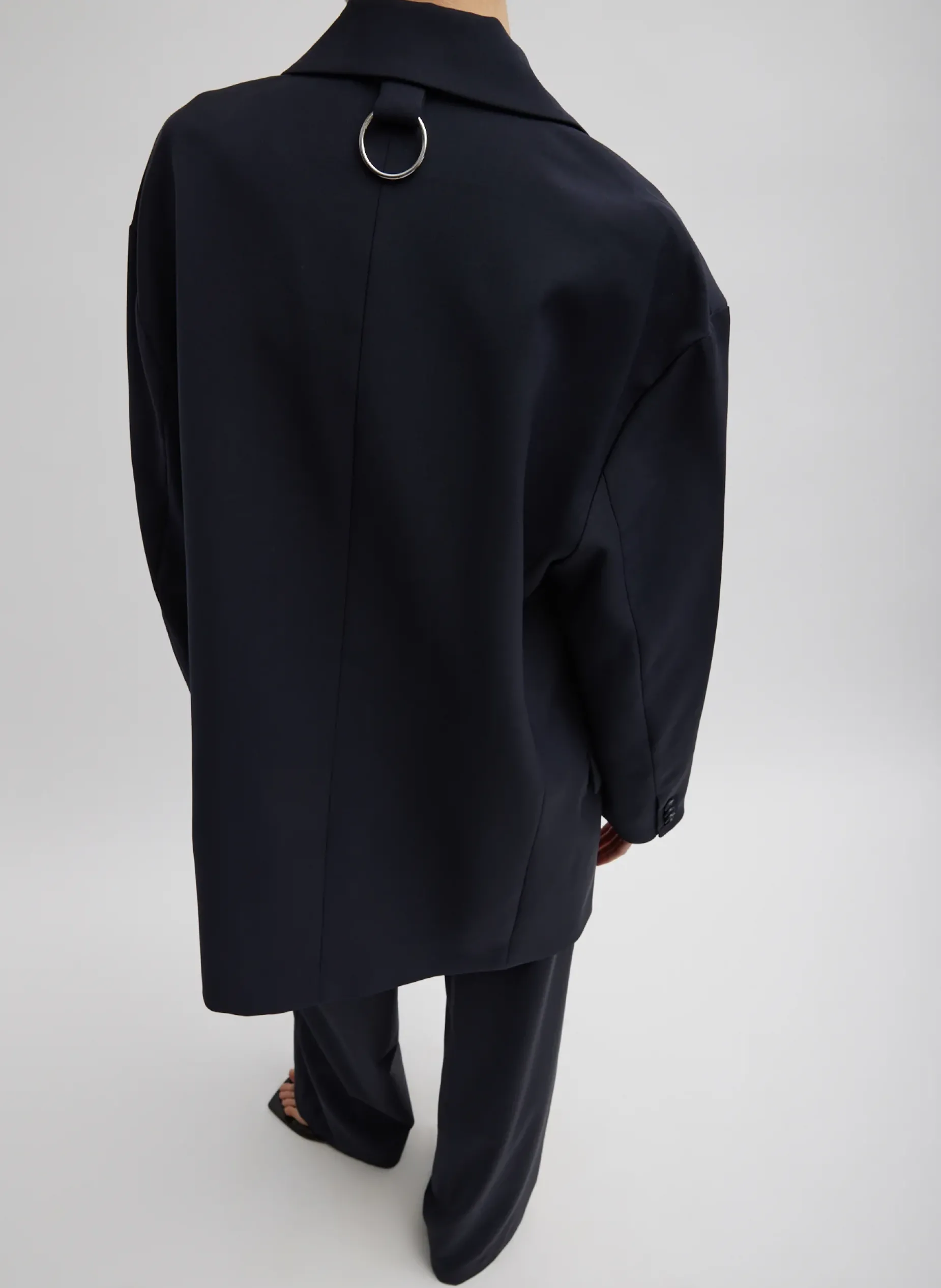 Suits|Jackets & Outerwear>Tibi Tropical Wool Liam Blazer Navy