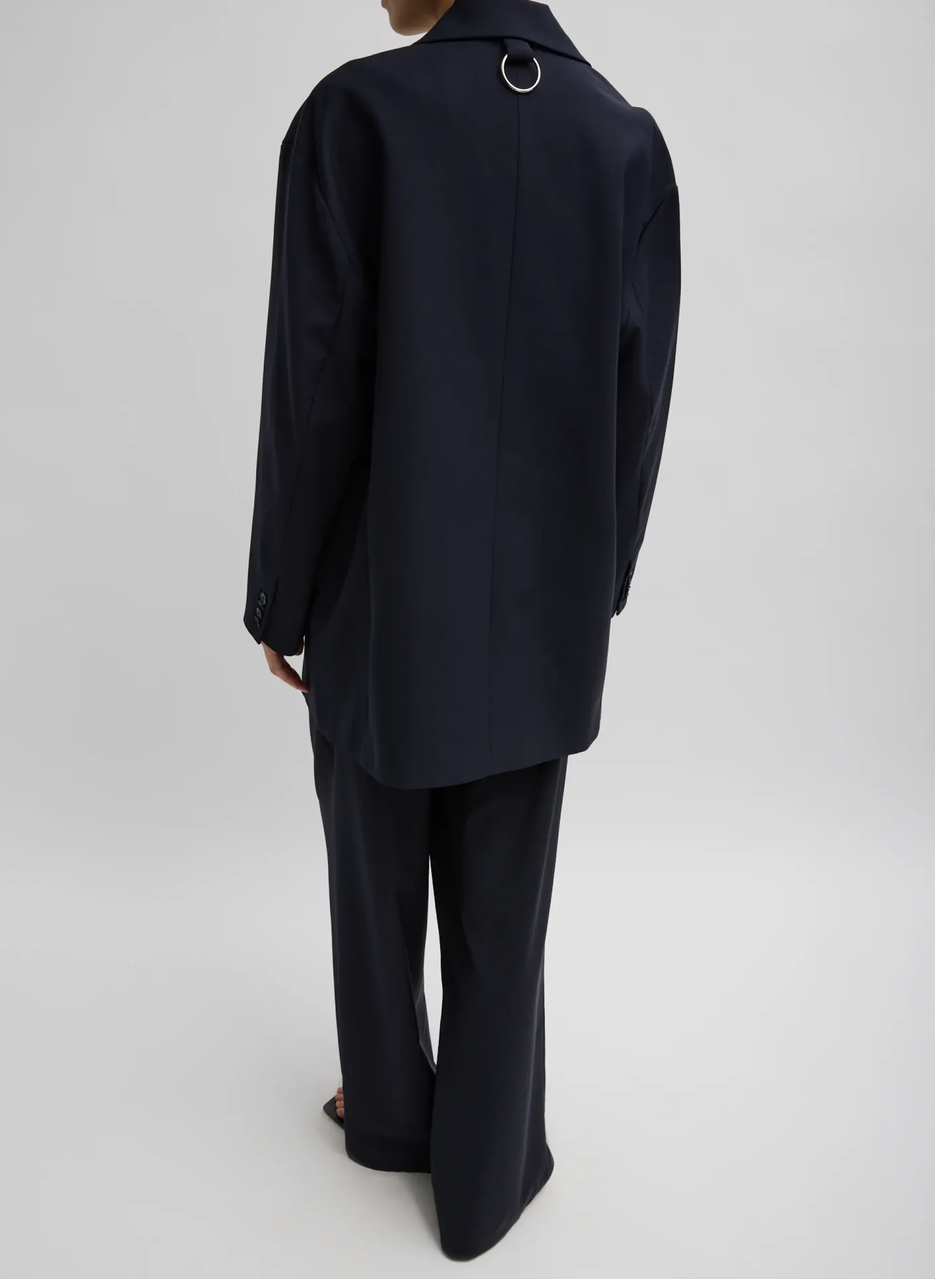 Suits|Jackets & Outerwear>Tibi Tropical Wool Liam Blazer Navy