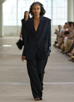 Suits|Jackets & Outerwear>Tibi Tropical Wool Liam Vest Navy