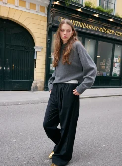 Pants & Shorts>Tibi Tropical Wool Marit Pull On Pant Black