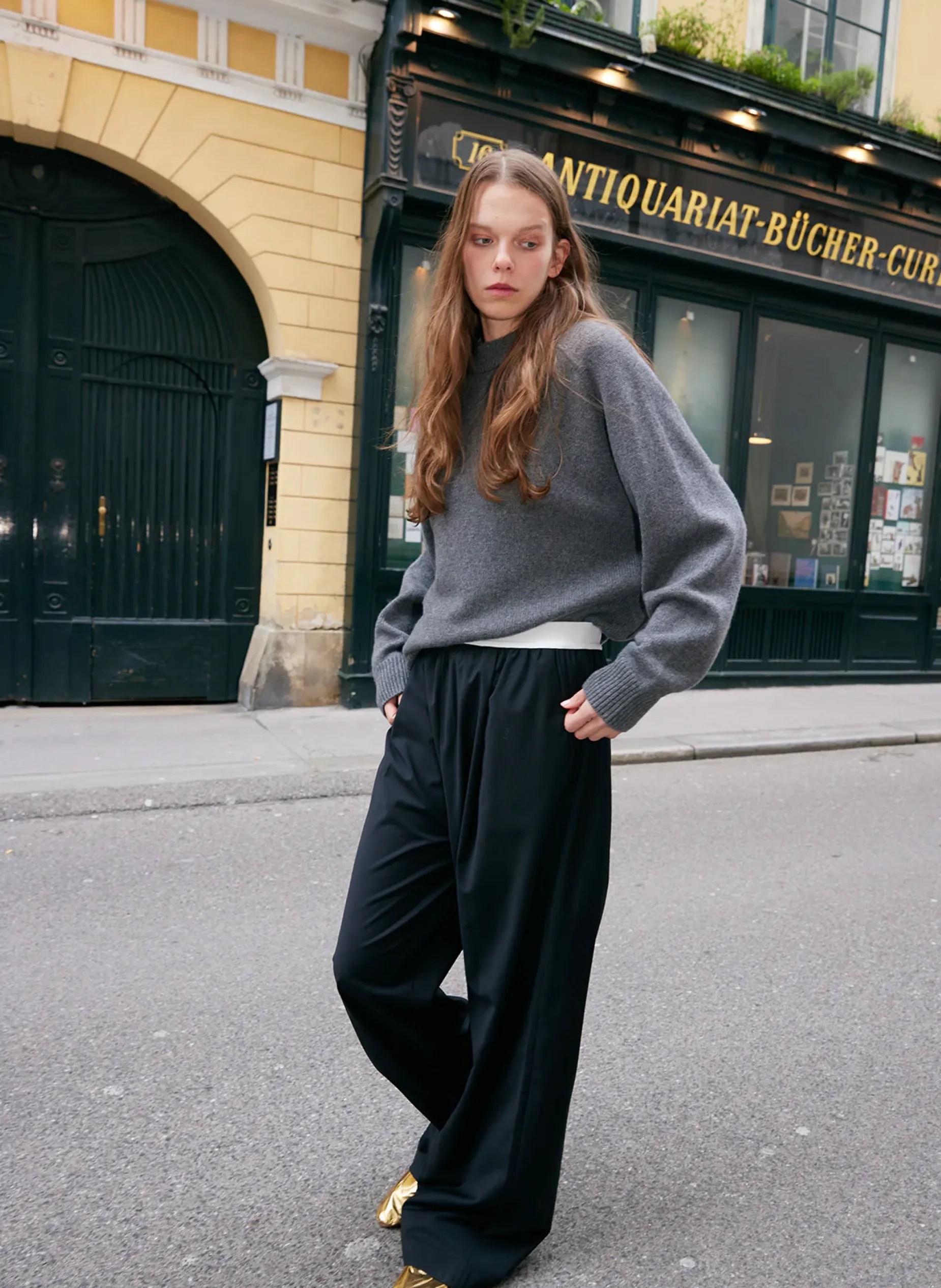 Pants & Shorts>Tibi Tropical Wool Marit Pull On Pant Black