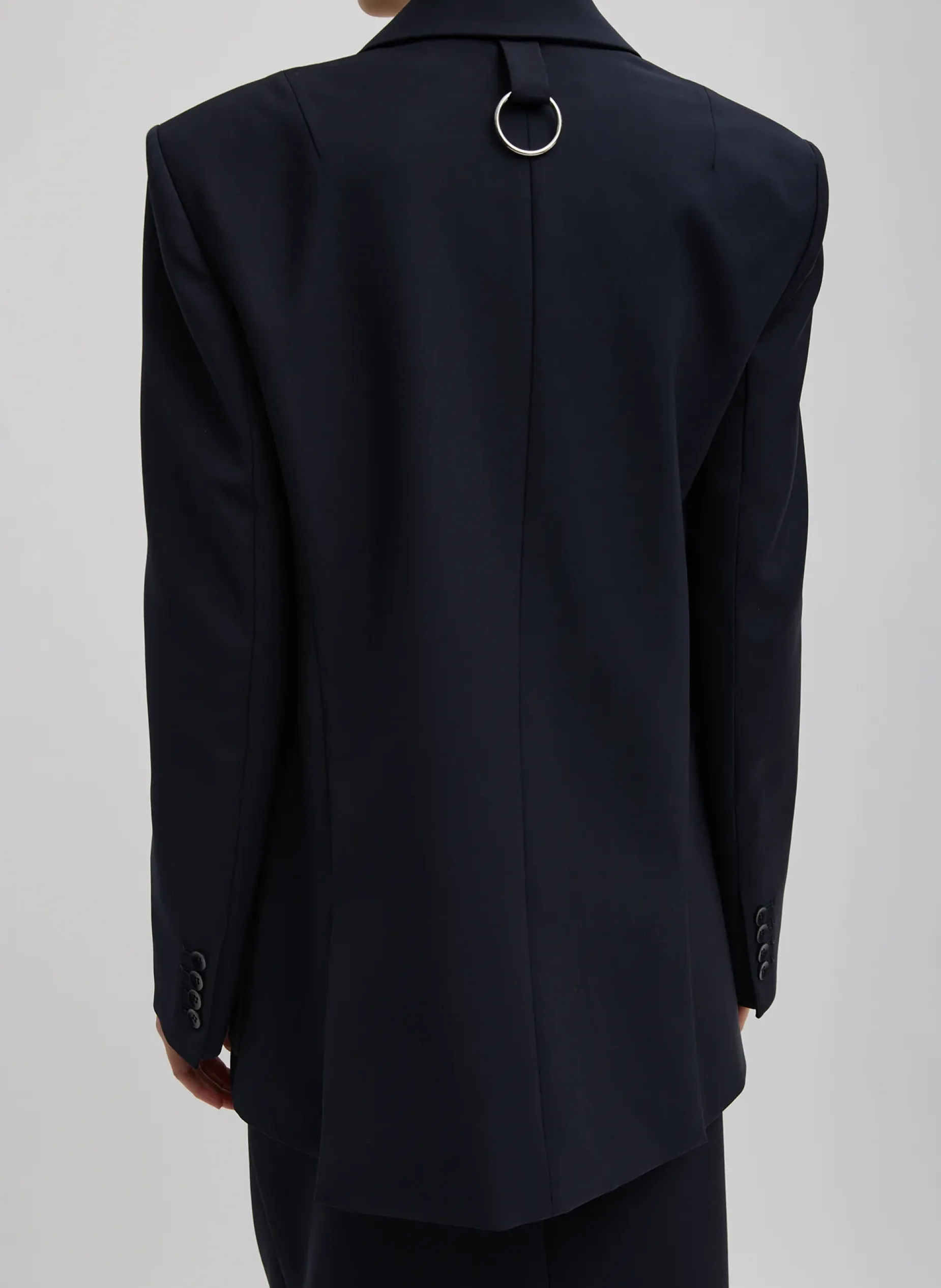 Suits|Jackets & Outerwear>Tibi Tropical Wool Max Blazer Navy