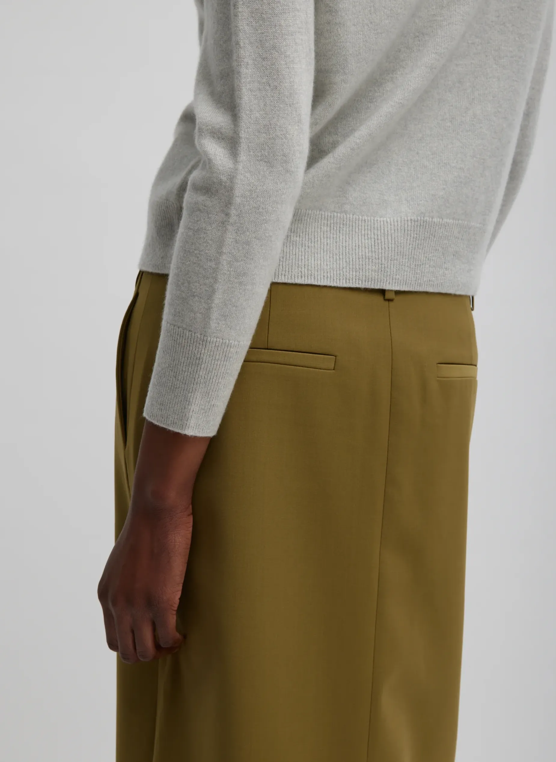 Suits|Fundamentals - WOFs>Tibi Tropical Wool Maxi Trouser Skirt Dark Hazel