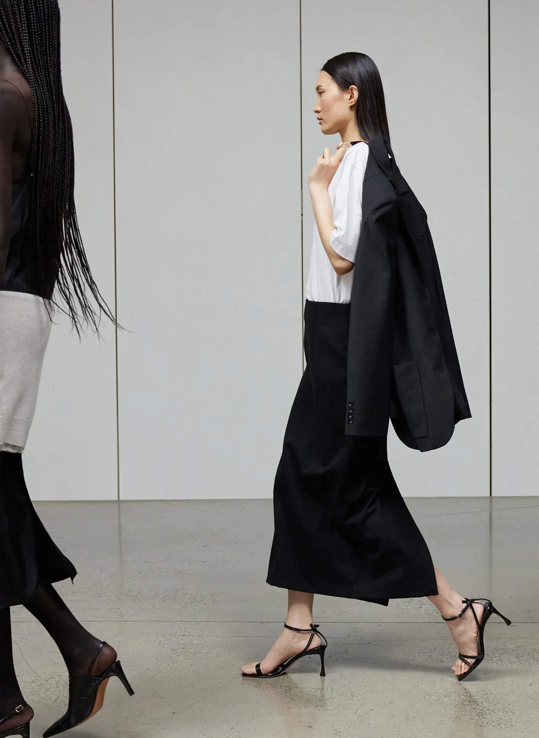 Suits|Skirts>Tibi Tropical Wool Maxi Trouser Skirt Black