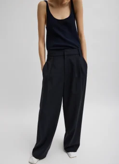 Suits|Pants & Shorts>Tibi Tropical Wool Stella Pant Navy