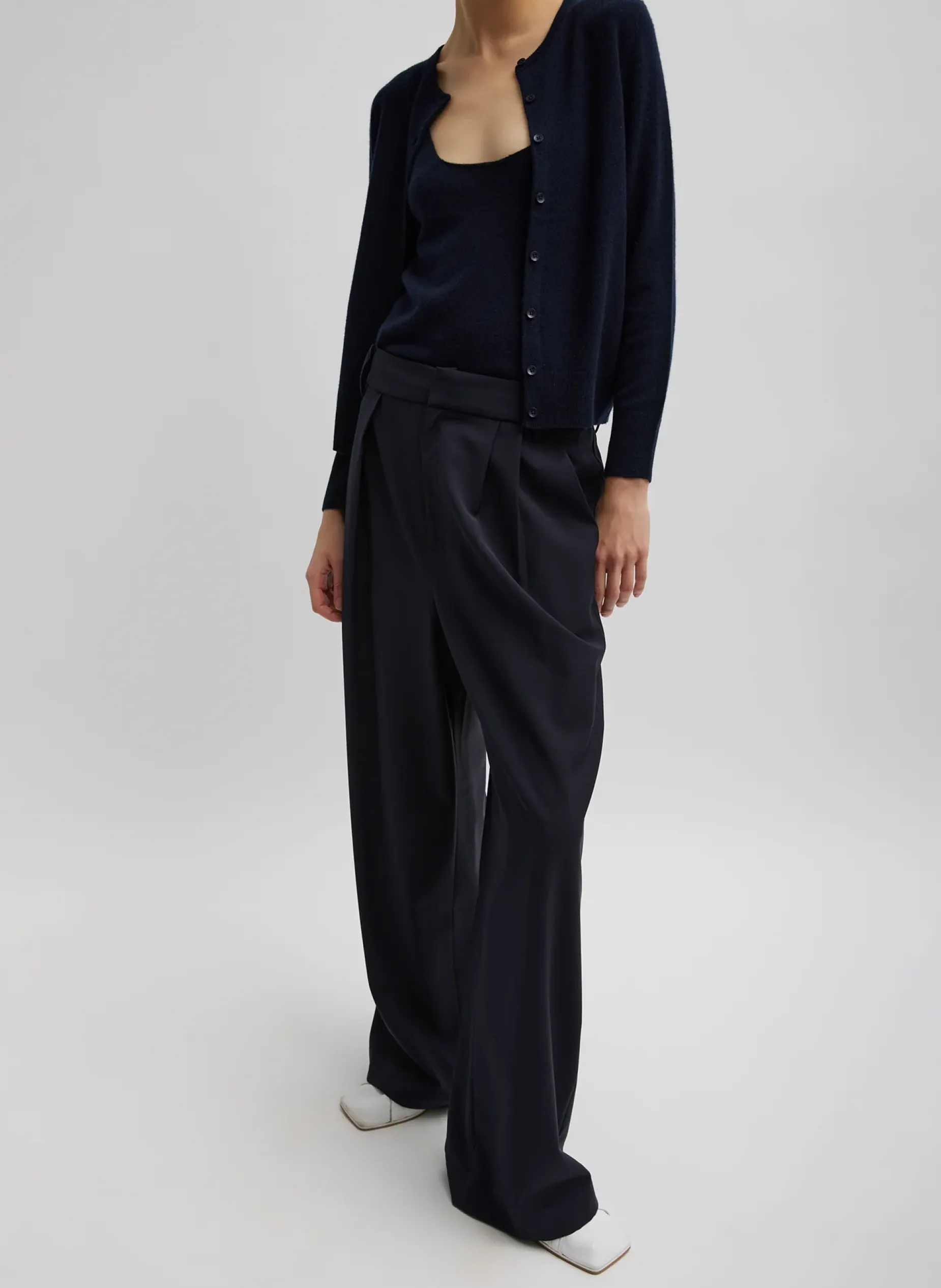 Suits|Pants & Shorts>Tibi Tropical Wool Stella Pant Navy