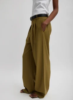 Suits|Pants & Shorts>Tibi Tropical Wool Stella Pant Dark Hazel