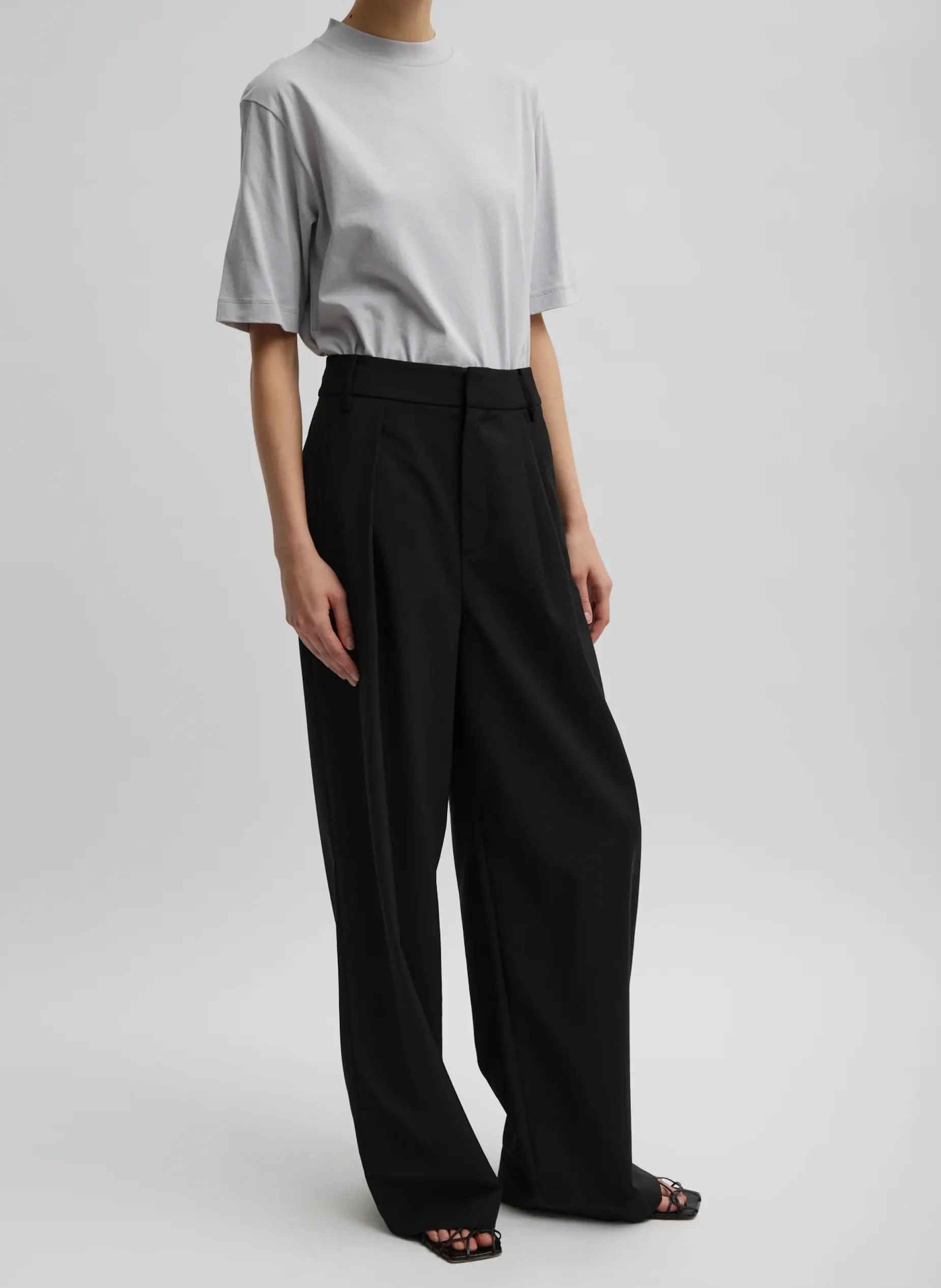 Suits|Pants & Shorts>Tibi Tropical Wool Stella Pant Black