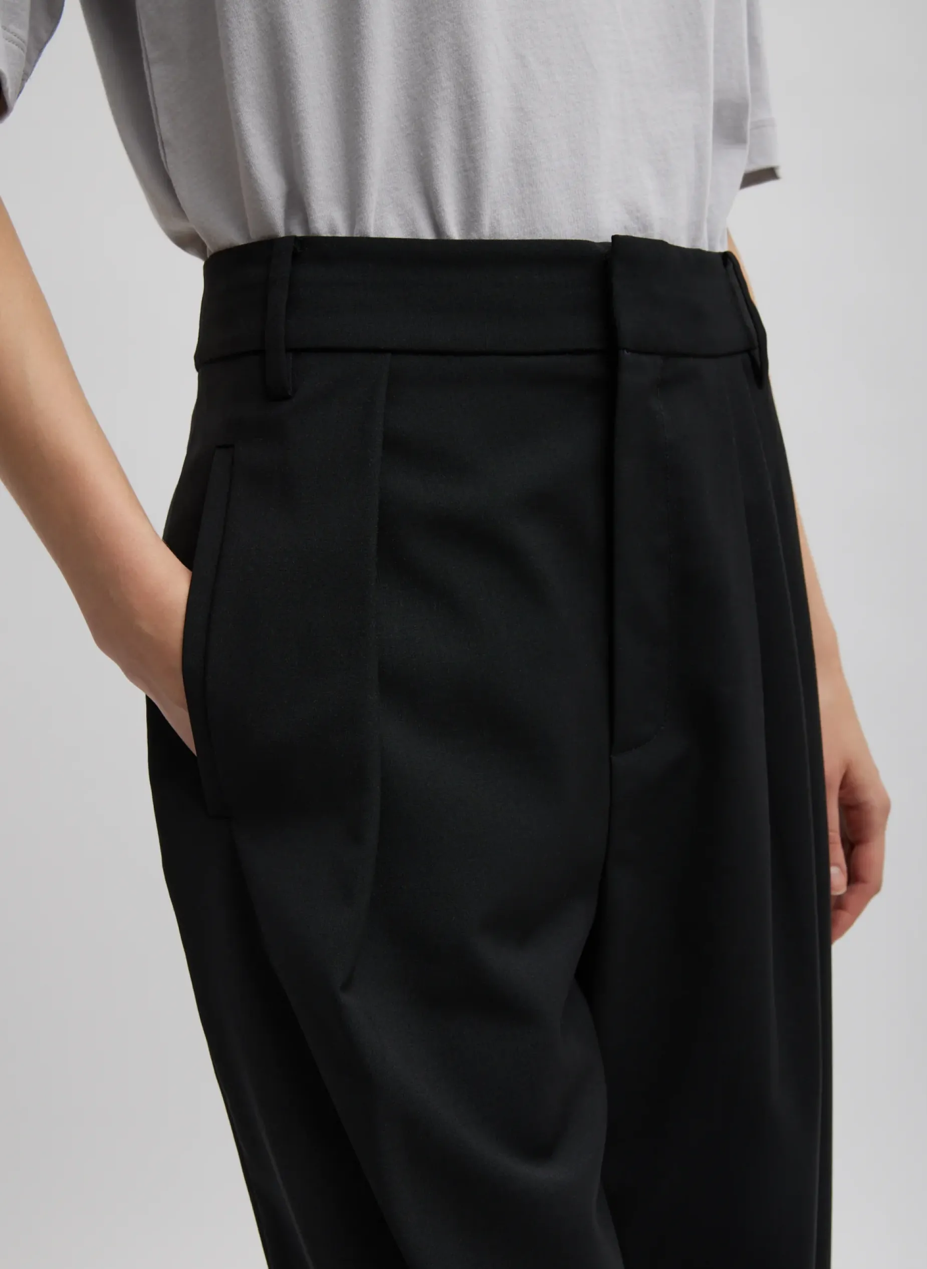 Suits|Pants & Shorts>Tibi Tropical Wool Stella Pant Black