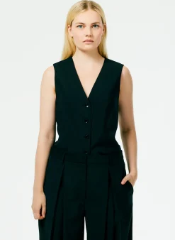 Suits|Tops>Tibi Tropical Wool Vest Black