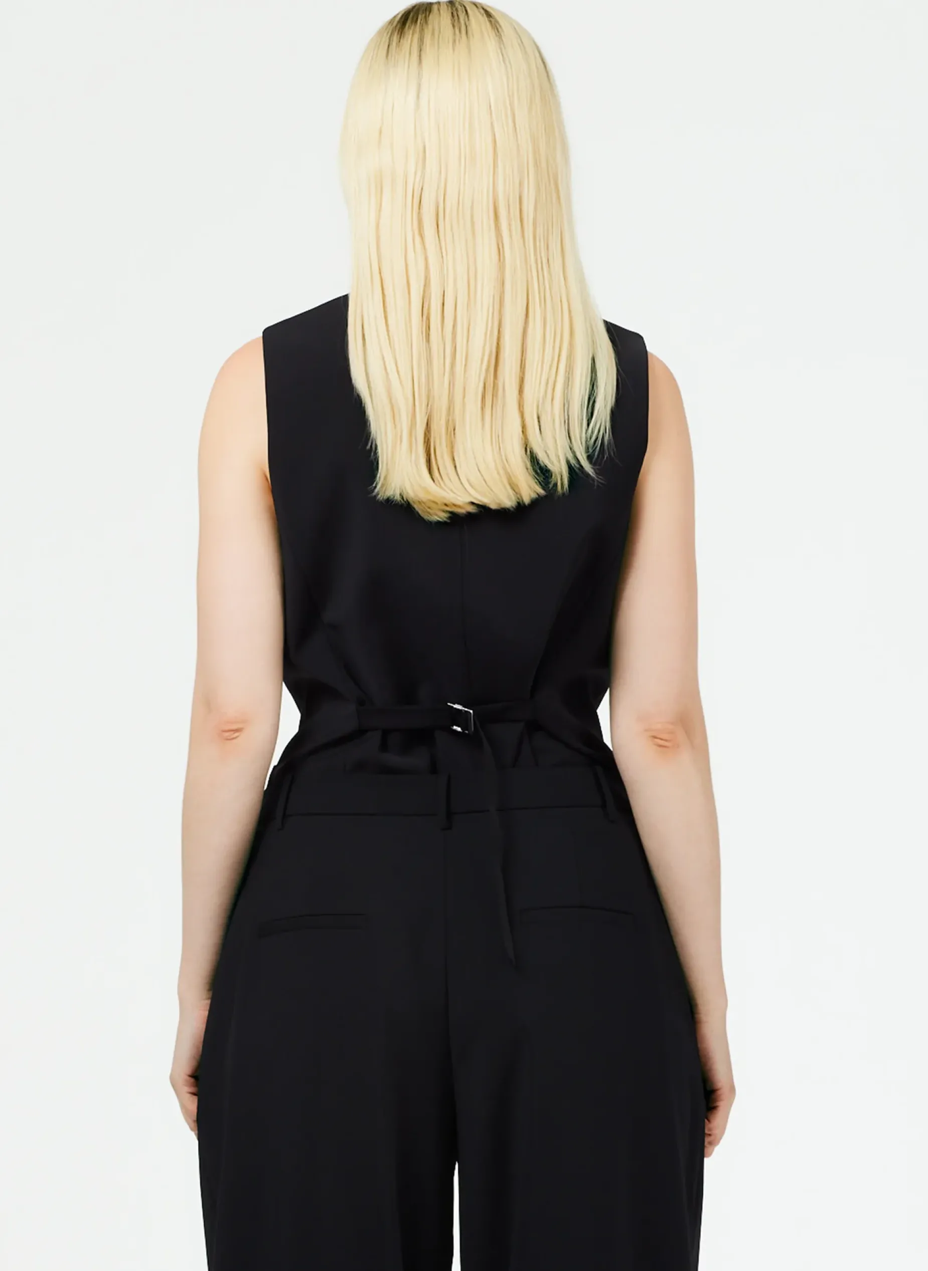 Suits|Tops>Tibi Tropical Wool Vest Black
