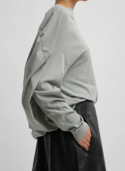 Tops>Tibi T-Shirt Circular Top Pumice Grey