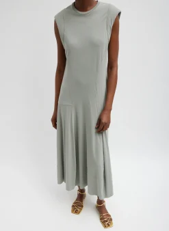 Dresses>Tibi T-Shirt Sleeveless Dress Pumice Grey