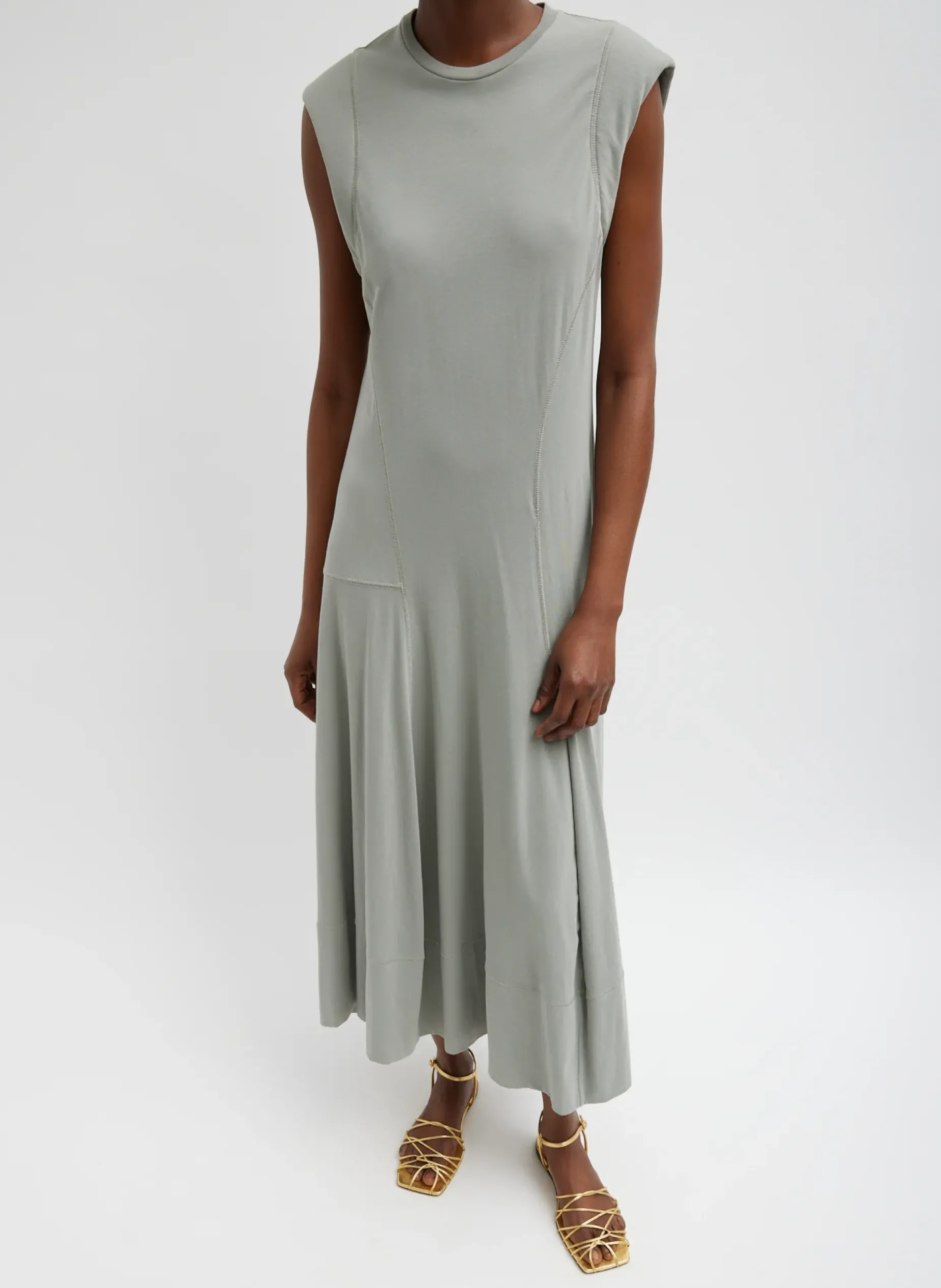 Dresses>Tibi T-Shirt Sleeveless Dress Pumice Grey