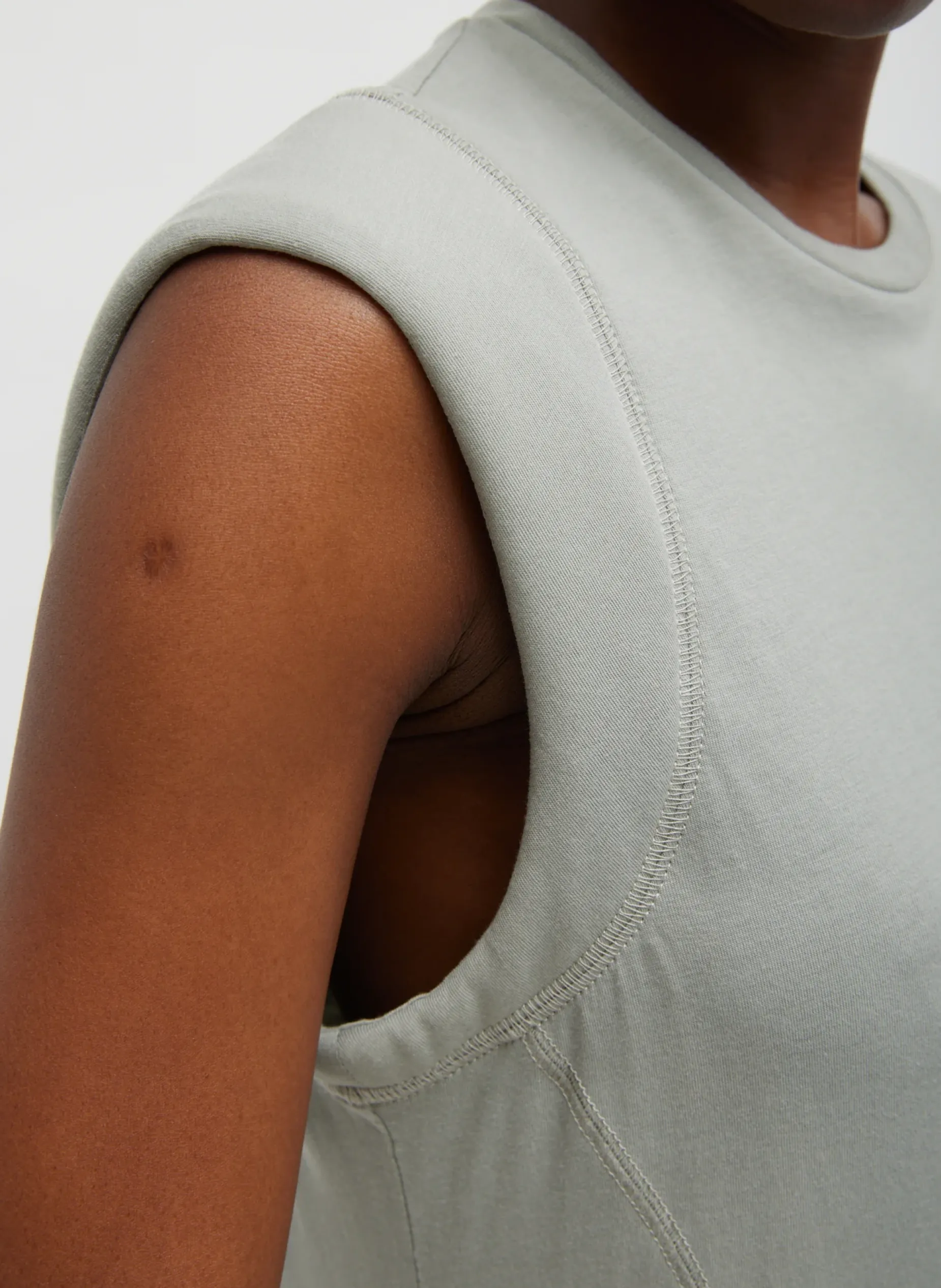 Dresses>Tibi T-Shirt Sleeveless Dress Pumice Grey