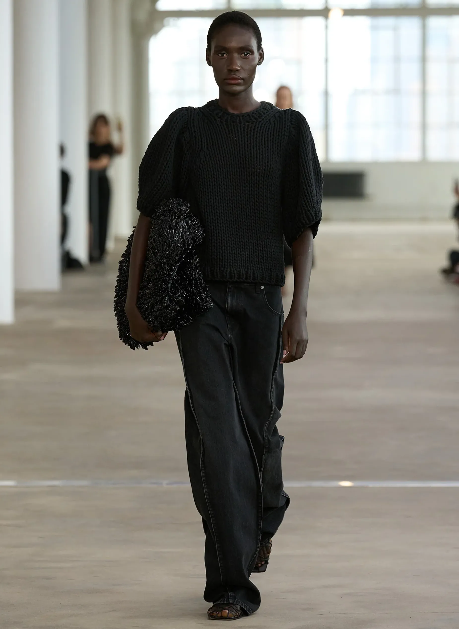 Denim|Pants & Shorts>Tibi Denim Tuck Jean Vintage Black