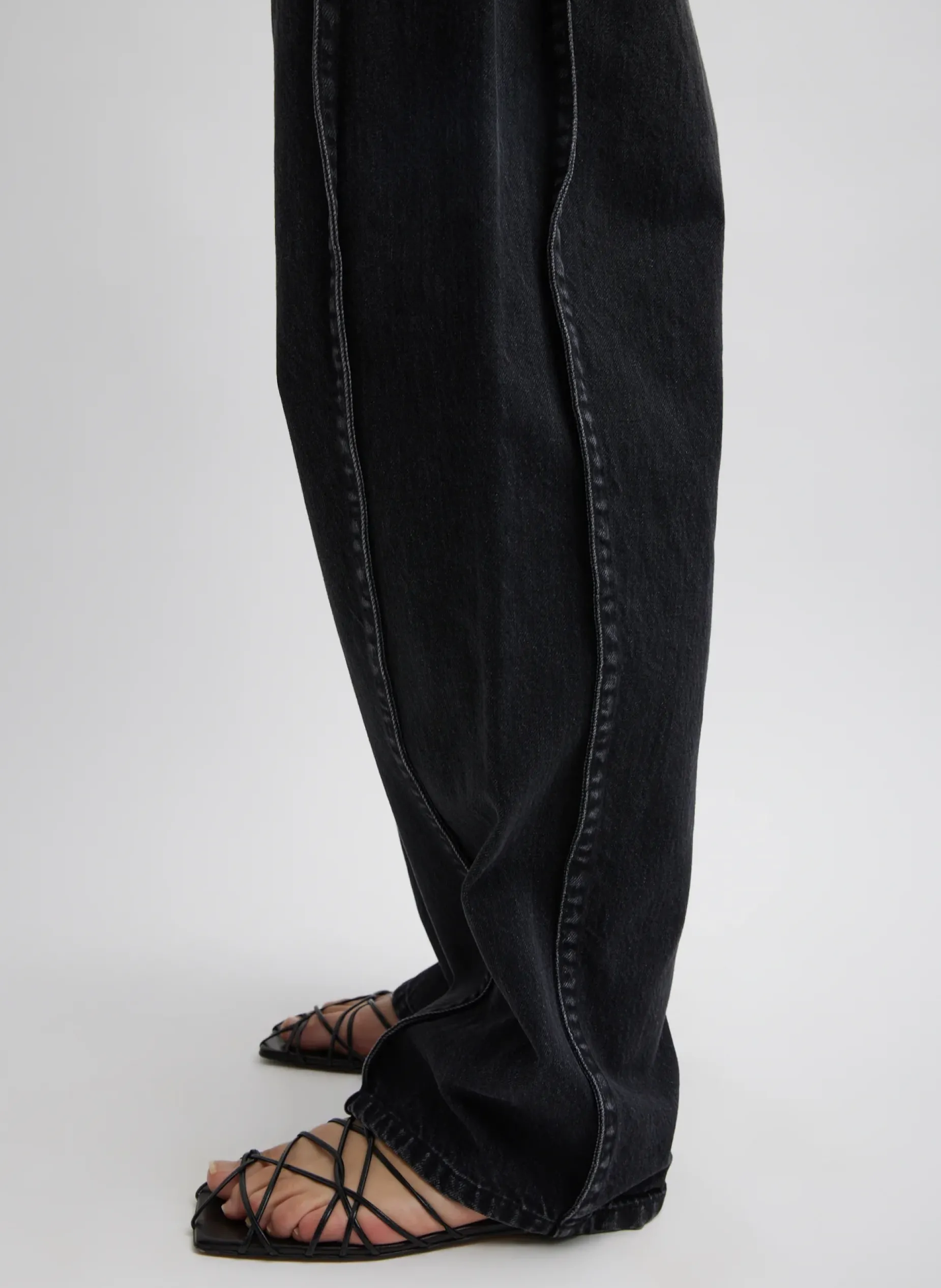 Denim|Pants & Shorts>Tibi Denim Tuck Jean Vintage Black