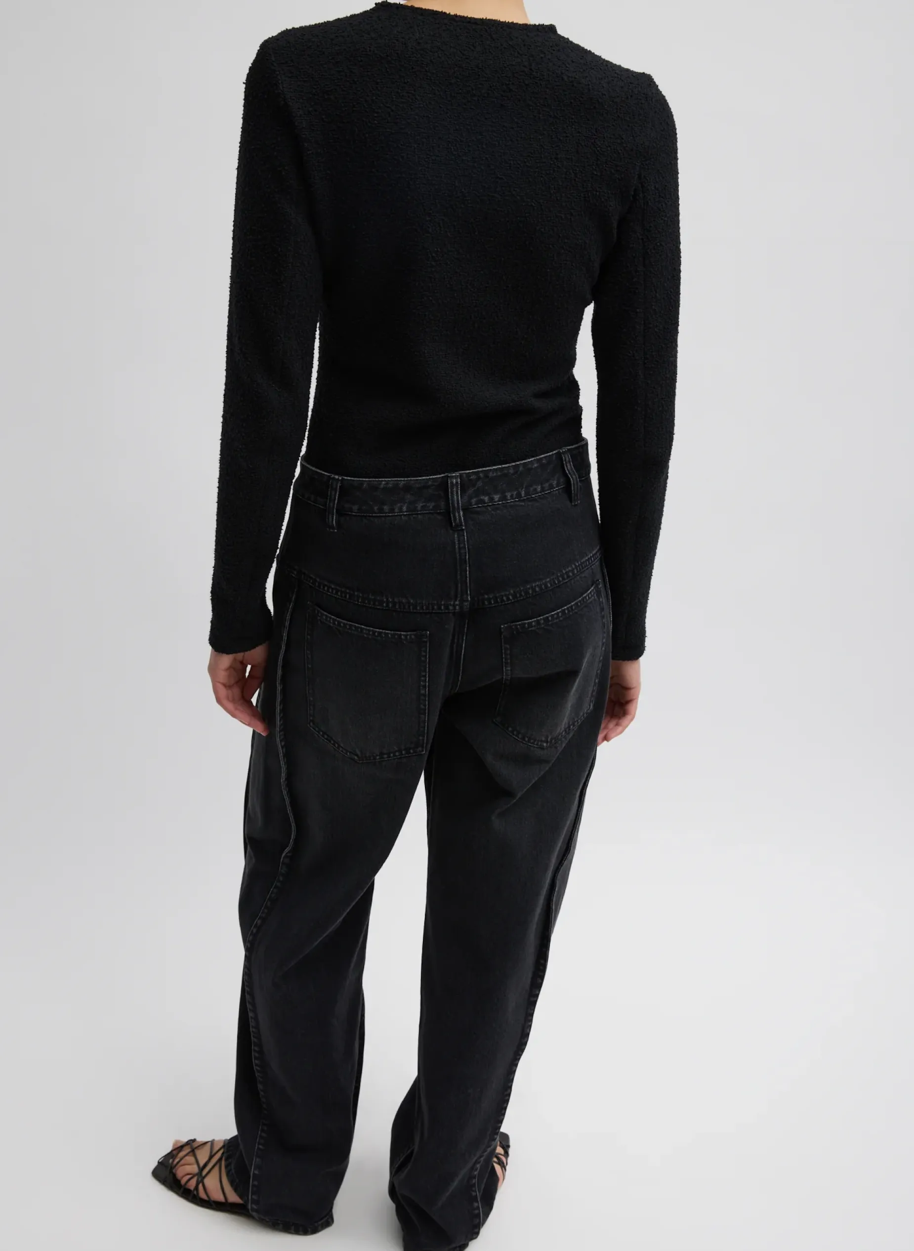 Denim|Pants & Shorts>Tibi Denim Tuck Jean Vintage Black