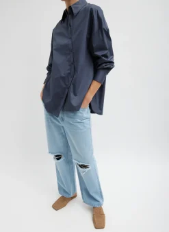 Denim|Pants & Shorts>Tibi Vintage Wash Denim Ryder Jean Vintage Blue