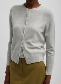 Knitwear & Sweatshirts|Fundamentals - WOFs>Tibi Washable Cashmere Shrunken Cardigan Light Heather Grey